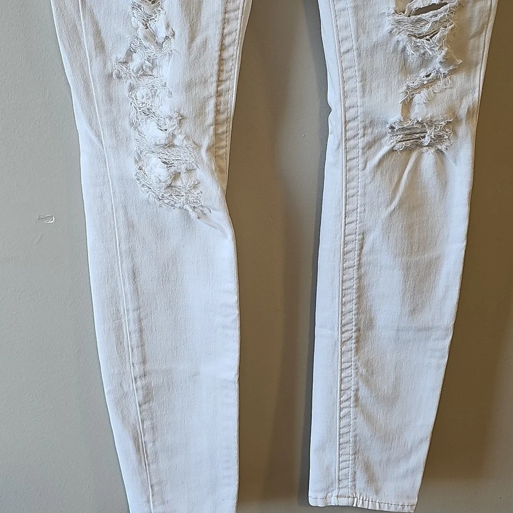 True Religion White Distressed Skinny Jeans - Picture 3 of 8